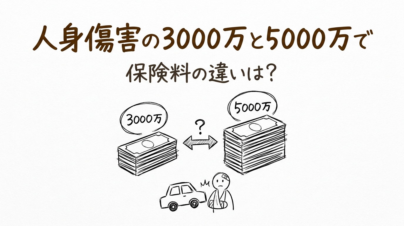 人身傷害の3000万と5000万で保険料の違いは？