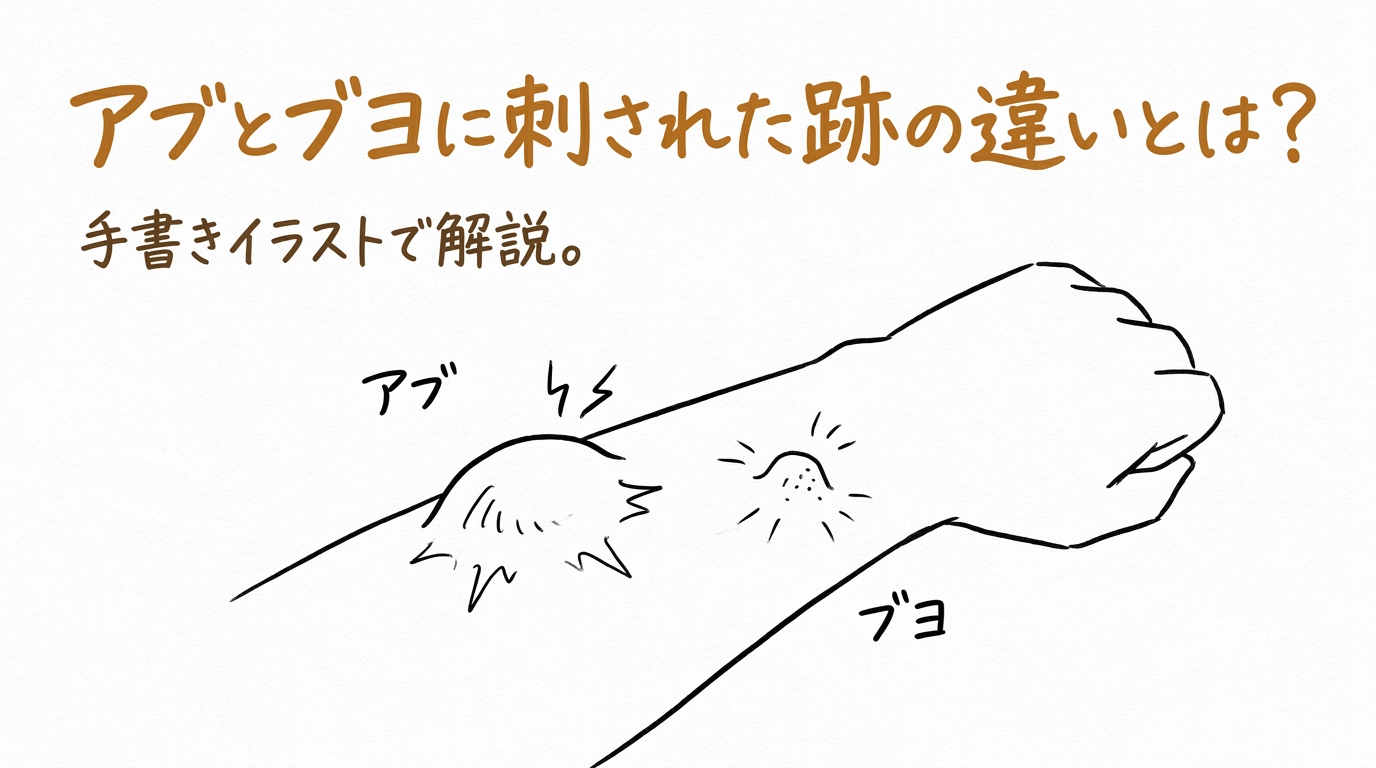 アブとブヨに刺された跡の違いとは？