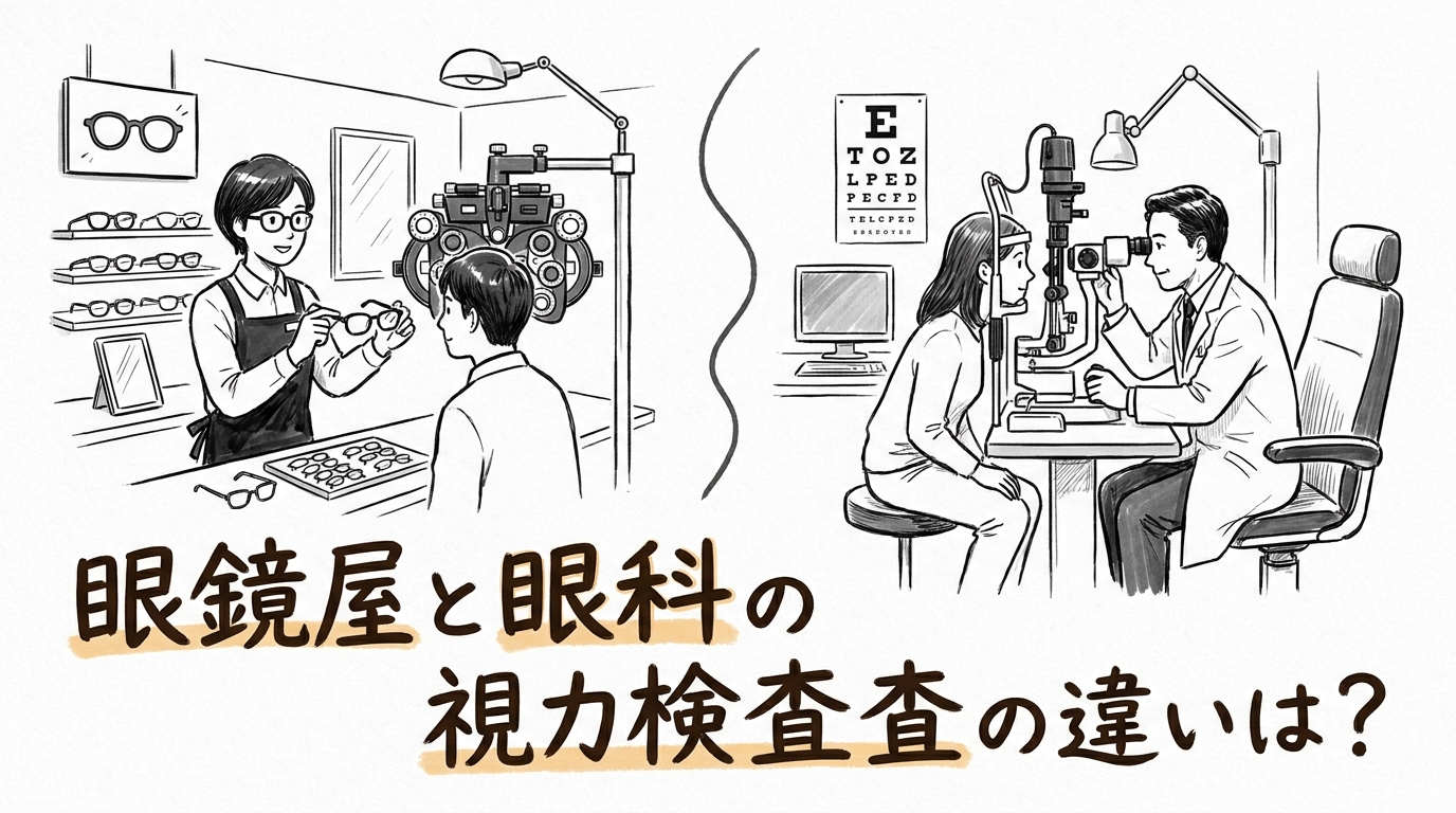 眼鏡屋と眼科の視力検査の違いは？