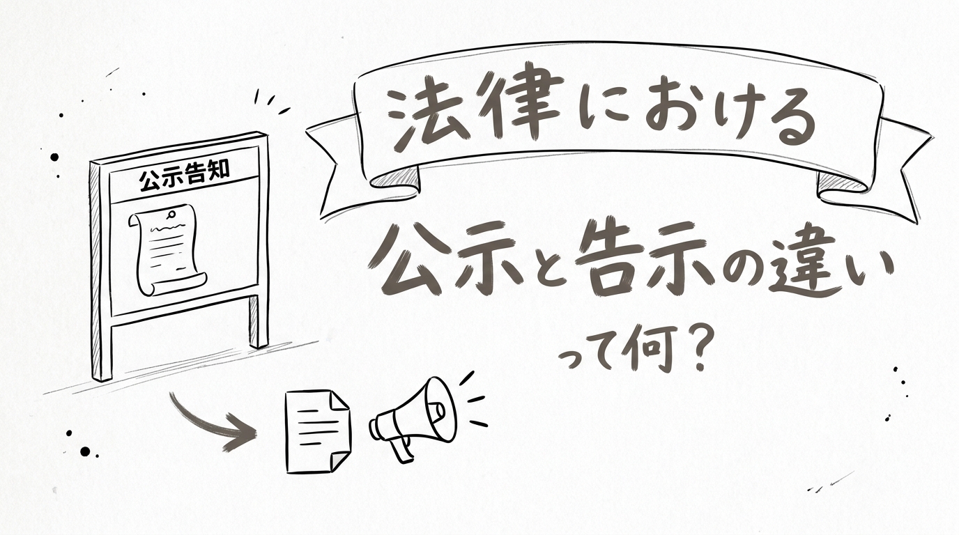 法律における公示と告示の違いって何?