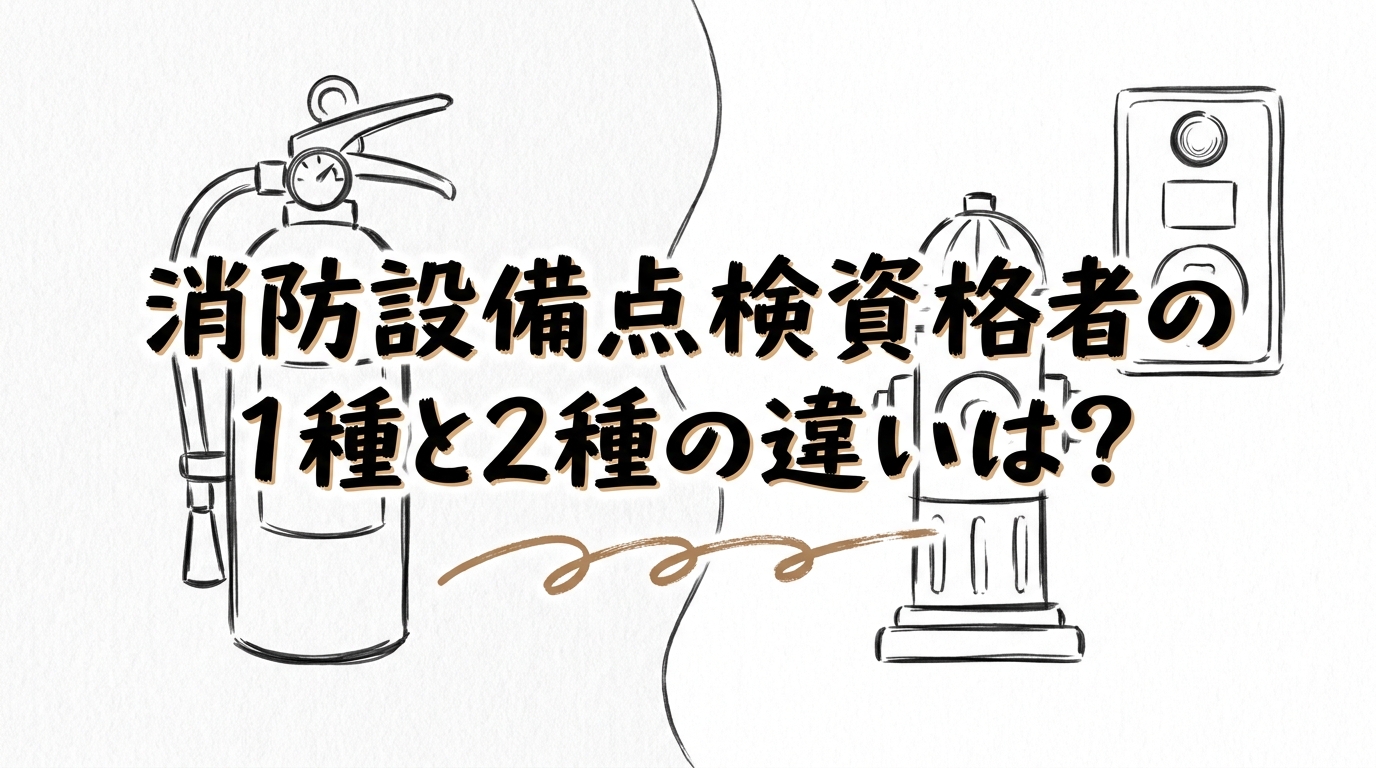 消防設備点検資格者の1種と2種の違いは?