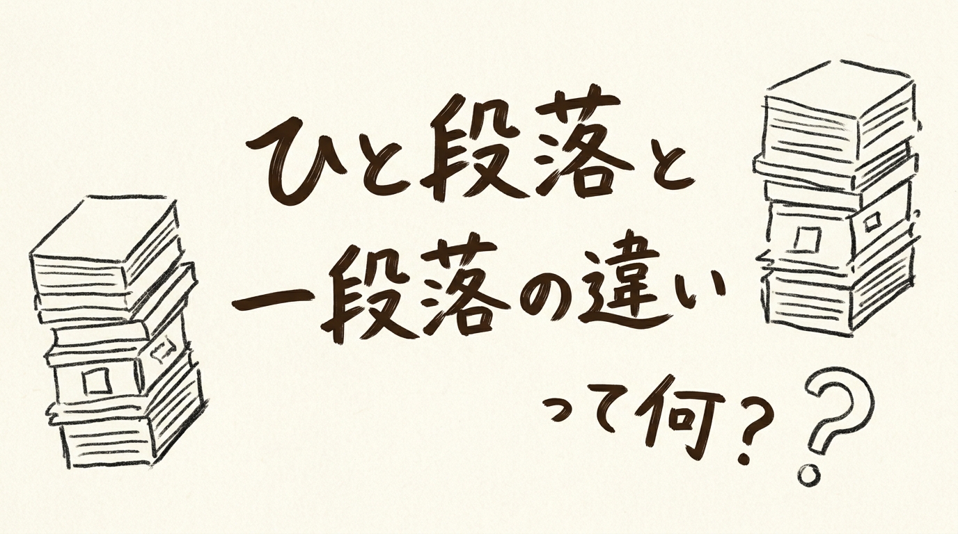 ひと段落と一段落の違いって何?