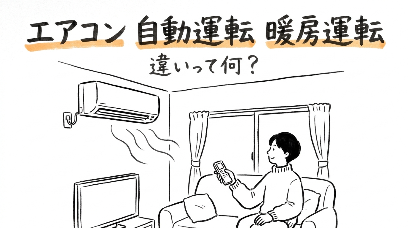エアコン 自動運転 暖房運転 違いって何?