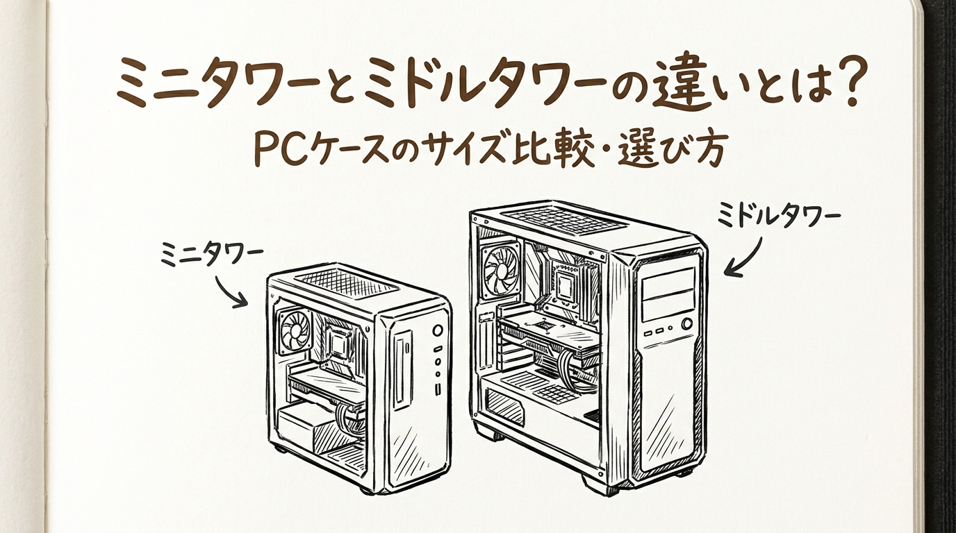 ミニタワーとミドルタワーの違いとは？