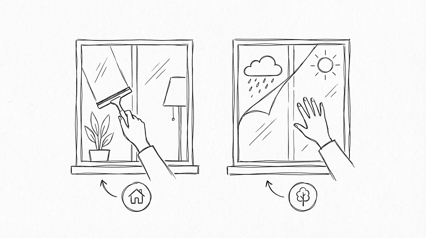 基本は「内貼り」ですが、環境次第で「外貼り」を選びます