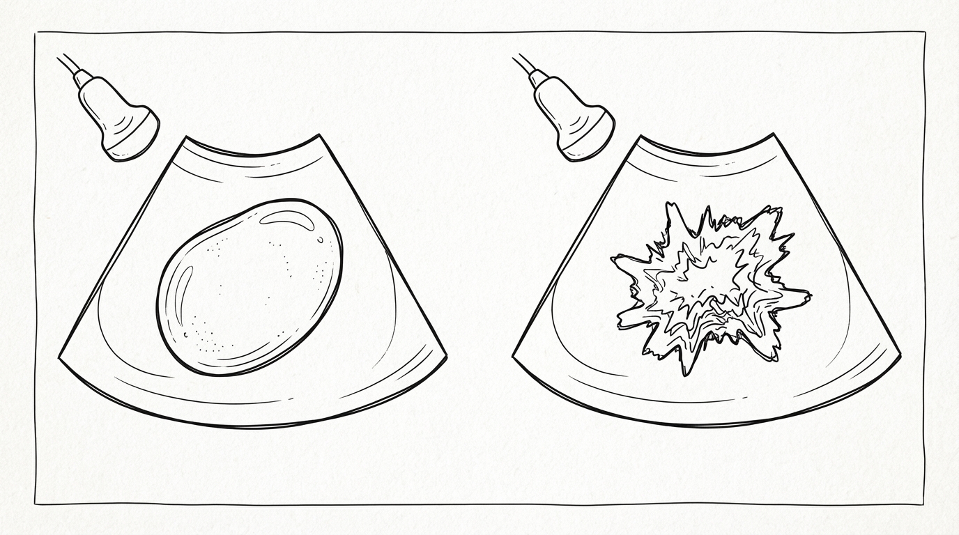エコー検査の見た目で良性か悪性かある程度の予測がつきます