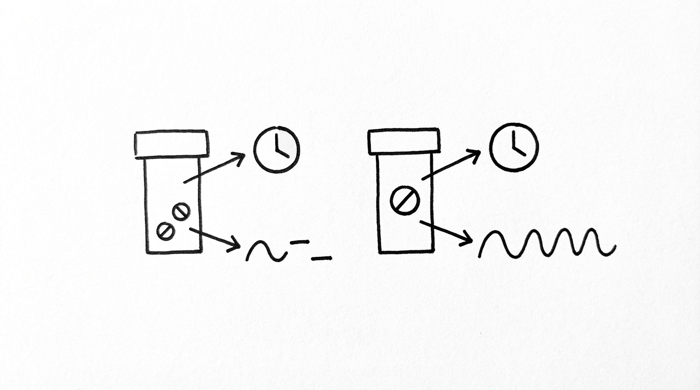 ズバリ、1日に飲む回数と効果が続く時間が違うんですね